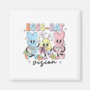 Retro Niedliche Bunny Eggs Ray Vision Nurve Ostert Magnet
