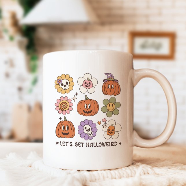 Retro Niedliche Halloween-Blume Kaffeetasse (Von Creator hochgeladen)