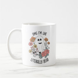 Retro Niedliche Halloween-Geist "Ich bin tot" Pun- Kaffeetasse