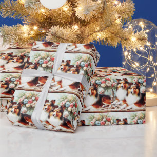 Retro Niedliche Hunde Ölgemälde Geschenkpapier