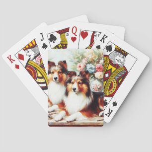 Retro Niedliche Hunde Ölgemälde Spielkarten