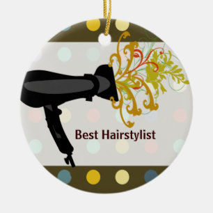 Retro niedlicher bunter Salon-Haar-Stylist Keramik Ornament