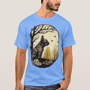 Retro niedlicher französischer Bulldogge T-Shirt