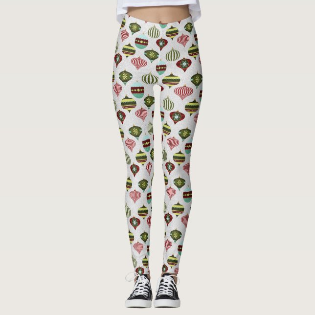 Retro Niedlicher Weihnachtsbaum Leggings (Vorderseite)