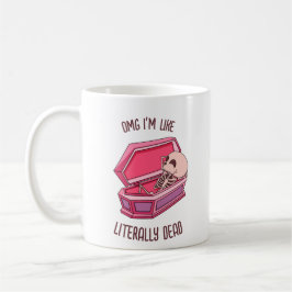 Retro Niedliches Halloween Skelett" Ich bin tot" P Kaffeetasse