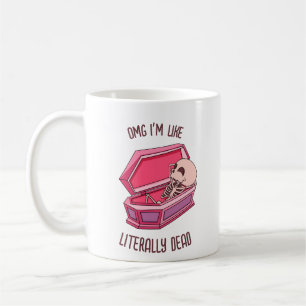 Retro Niedliches Halloween Skelett" Ich bin tot" P Kaffeetasse