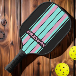 Retro Night Prism Board Streifen mit Namen Pickleball Schläger