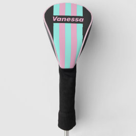 Retro Night Prism Pin Stripes with Name Golf Headcover