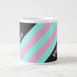 Retro Night Prism Stripes with Name Jumbo-Tasse