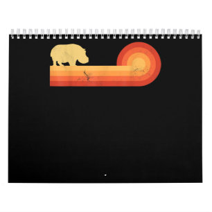 Retro Nilpferd 60er 70er Hippo Kalender