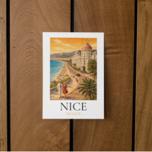 Retro Nizza Côte d’Azur Promenade des Anglais Blic Postkarte