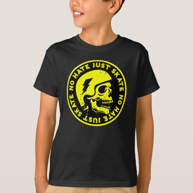 Retro no Hass Just Skate Skull T-Shirt (Vorderseite)