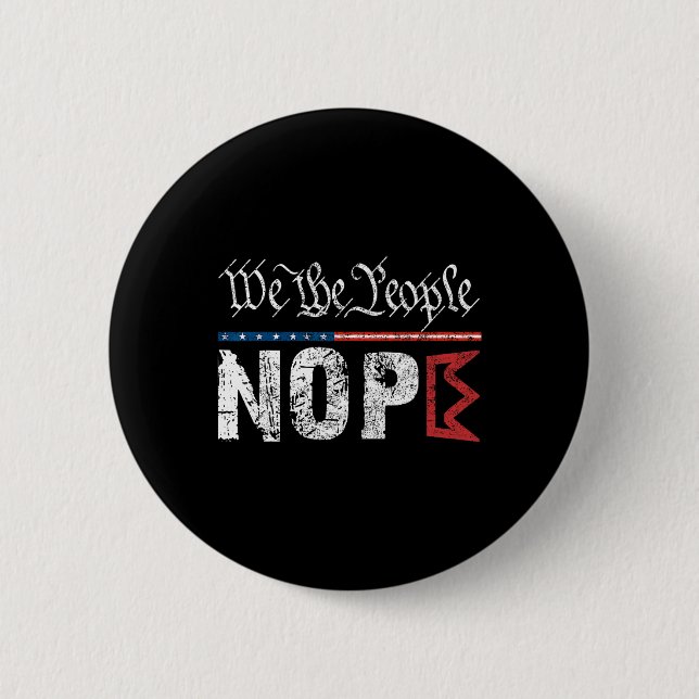Retro No Kings Nope Protest Zeichen 4. Juli Shirt Button (Vorderseite)