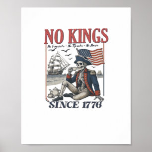 Retro No Kings Since 1776 Könige zurückweisend Kla Poster