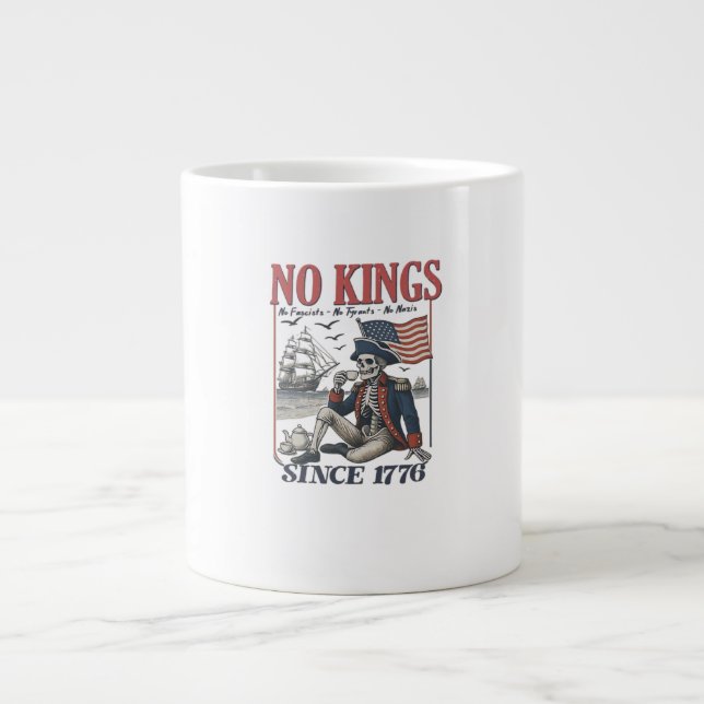 Retro No Kings Since 1776 Rejecting Kings Classic  Jumbo-Tasse (Vorderseite)