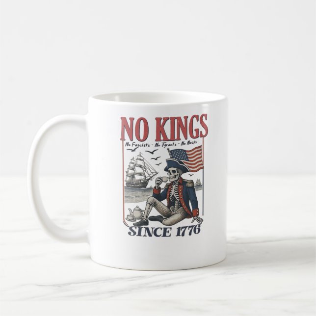 Retro No Kings Since 1776 Rejecting Kings Classic  Kaffeetasse (Links)