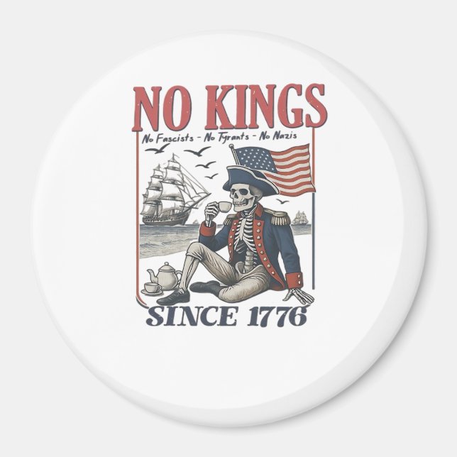 Retro No Kings Since 1776 Rejecting Kings Classic  Magnet (Vorne)