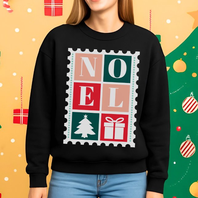 Retro Noel Weihnachtspoststempel Sweatshirt (Von Creator hochgeladen)