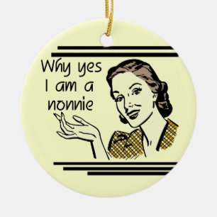 Retro Nonnie T - Shirts und Geschenke Keramikornament