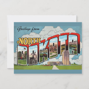 Retro-Nord-Dakota-Postkarte Postkarte