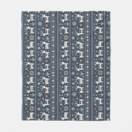 Retro Nordic Rentier Muster Fleecedecke