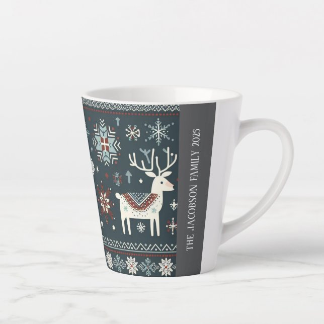 Retro Nordic Rentier Muster Milchtasse (Rechts)