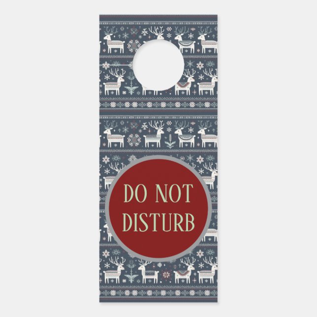 Retro Nordic Rentier Muster Türanhänger (Vorderseite)