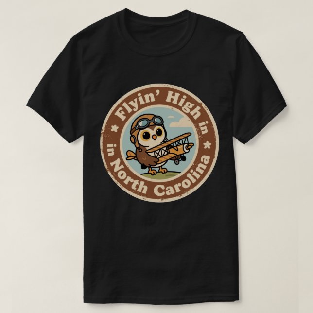 Retro North Carolina Abzeichen_ Schale mit Miniatu T-Shirt (Design vorne)