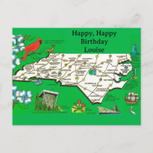 Retro North Carolina Gelegenheits Postkarte