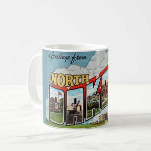 Retro North Dakota Postkarte Kaffeetasse