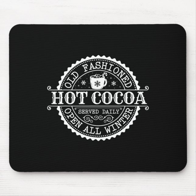 Retro North Pole Old modischer Hot Cocoa Kaffee Me Mousepad (Vorne)