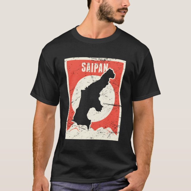 Retro Northern Mariana Islands Saipan T-Shirt (Vorderseite)