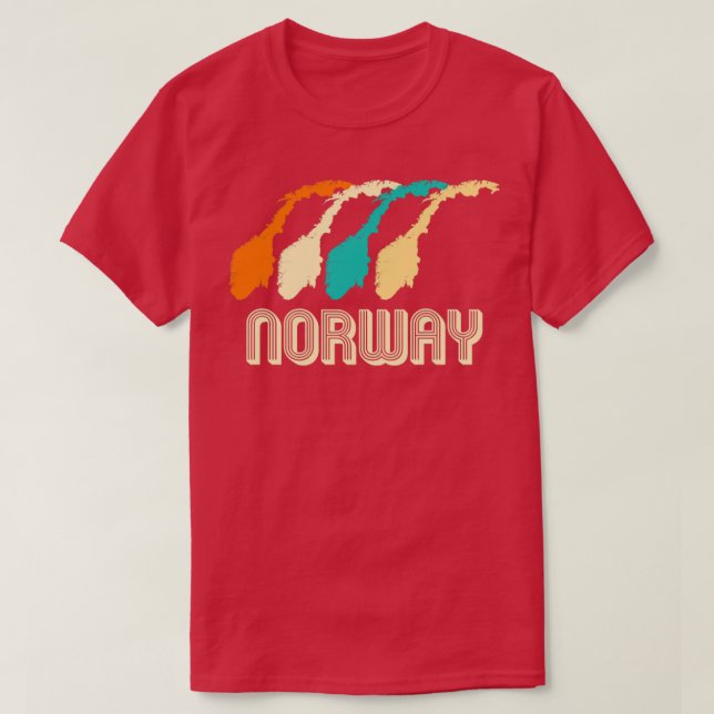 Retro Norwegen Map2 T-Shirt (Design vorne)