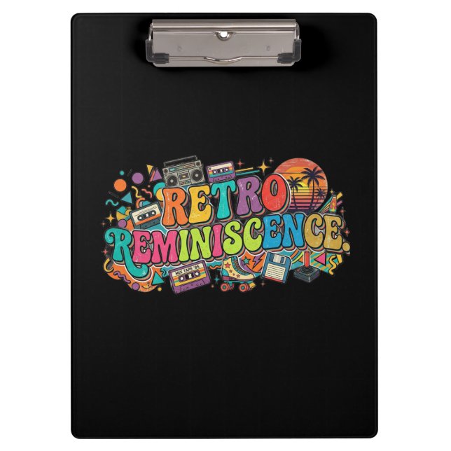 Retro-Nostalgie-T-Shirt-Design Klemmbrett (Vorderseite)