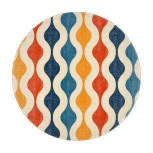 Retro nostalgisch, farbenfroh, nahtlos Hintergrund Schneidebrett