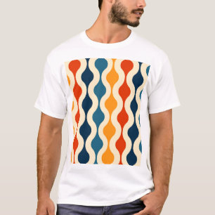 Retro nostalgisch, farbenfroh, nahtloser Hintergru T-Shirt