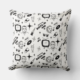 Retro Nostalgische Graphics Black and White aus de Kissen
