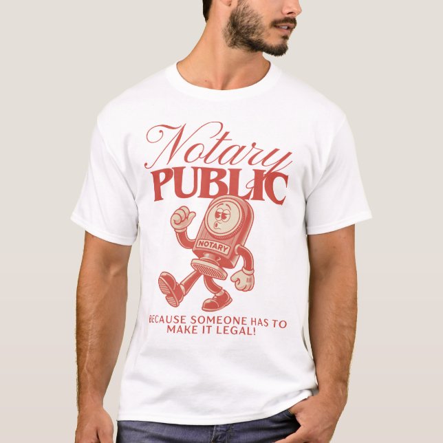 Retro Notary Public Funny Notary Spaß T-Shirt (Vorderseite)