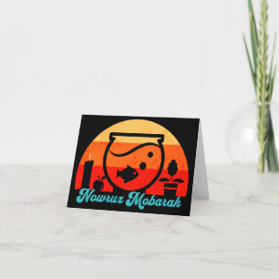 Retro Nouruz Mobarak Goldfisch Karte