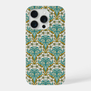 Retro Nouveau - Natürliche Kurven und zeitlose Blü iPhone 15 Pro Hülle