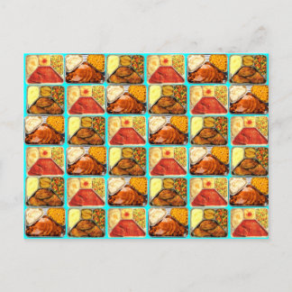Retro Novelty TV Dinners Trays Postkarte