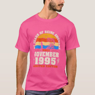 Retro November 1995 27 Jahre altes Angeln über 27. T-Shirt