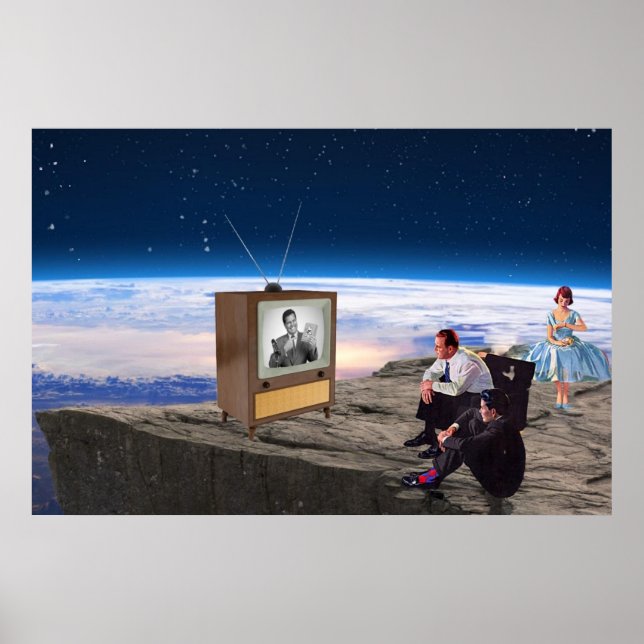 Retro Nuclear Family Poster: Mid-Century Space Art Poster (Vorne)