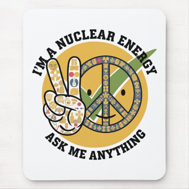 Retro Nuklear Energy Design Vektorgeschenk Mousepad (Vorne)
