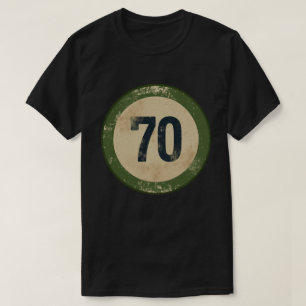 Retro Nummer 70 mit Abnutzungseffekt T-Shirt