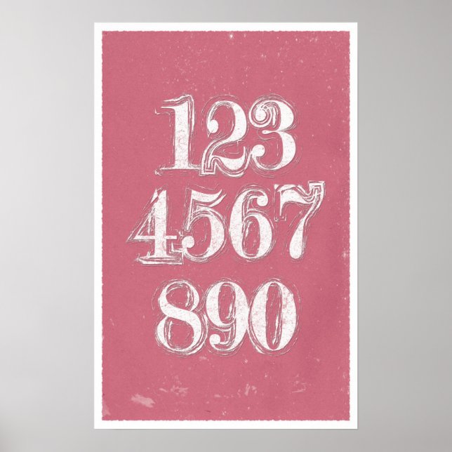 Retro-Nummern - Math Poster (Vorne)