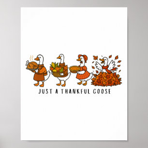 Retro nur ein dankbares Gänse Türkei Gobble Happy Poster