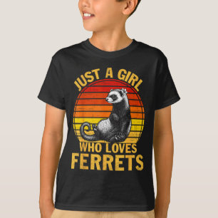Retro Nur Ein Mädchen Das Frettchen Liebt Frettche T-Shirt