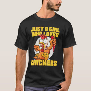 Retro Nur Ein Mädchen Das Hühner Liebt Mädchen T-Shirt