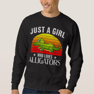 Retro nur ein Mädchen, das Lieben Alligator Alliga Sweatshirt